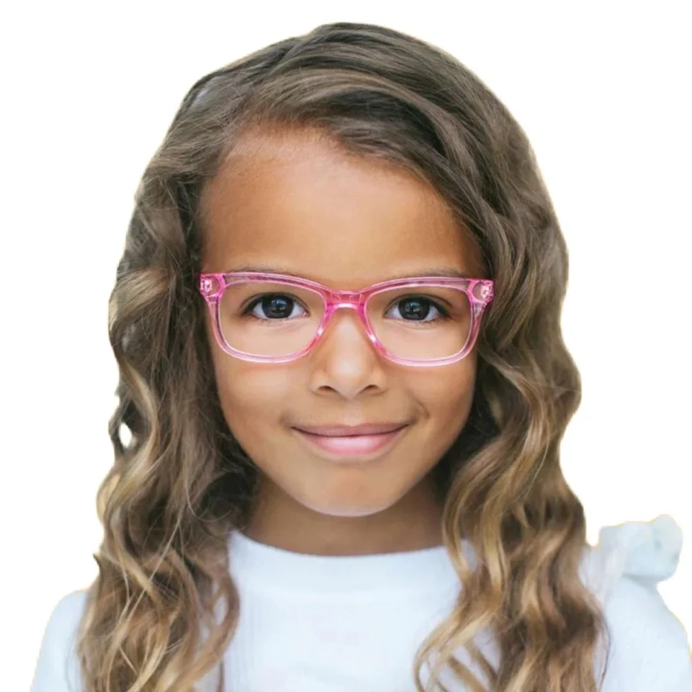 Girls pink sparky Classic Acetate Rectangle Reading Glasses